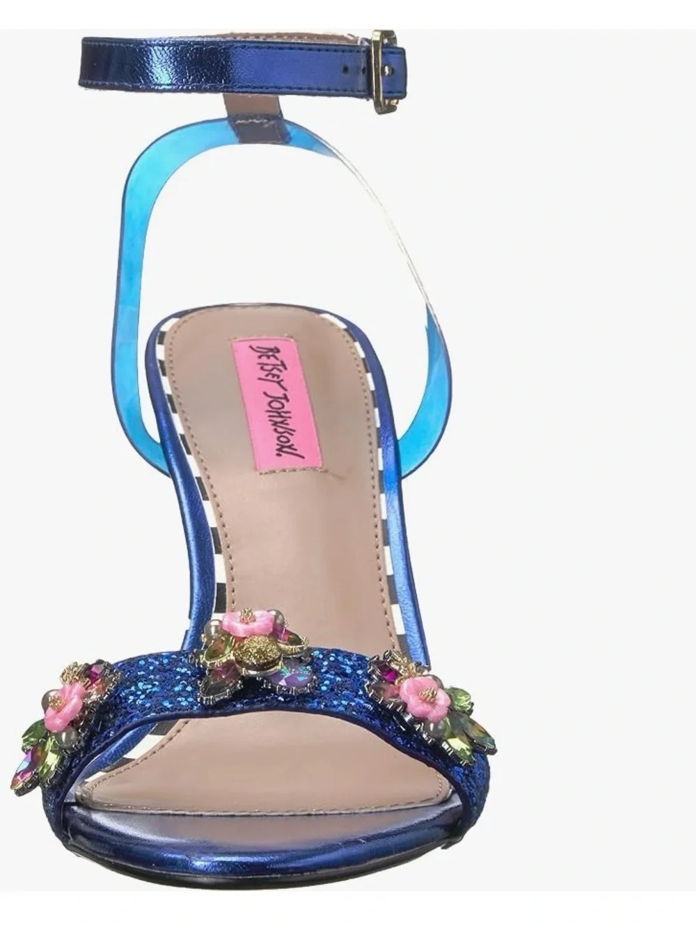 NWOB Betsey Johnson metallic blue heeled sandal 7.5